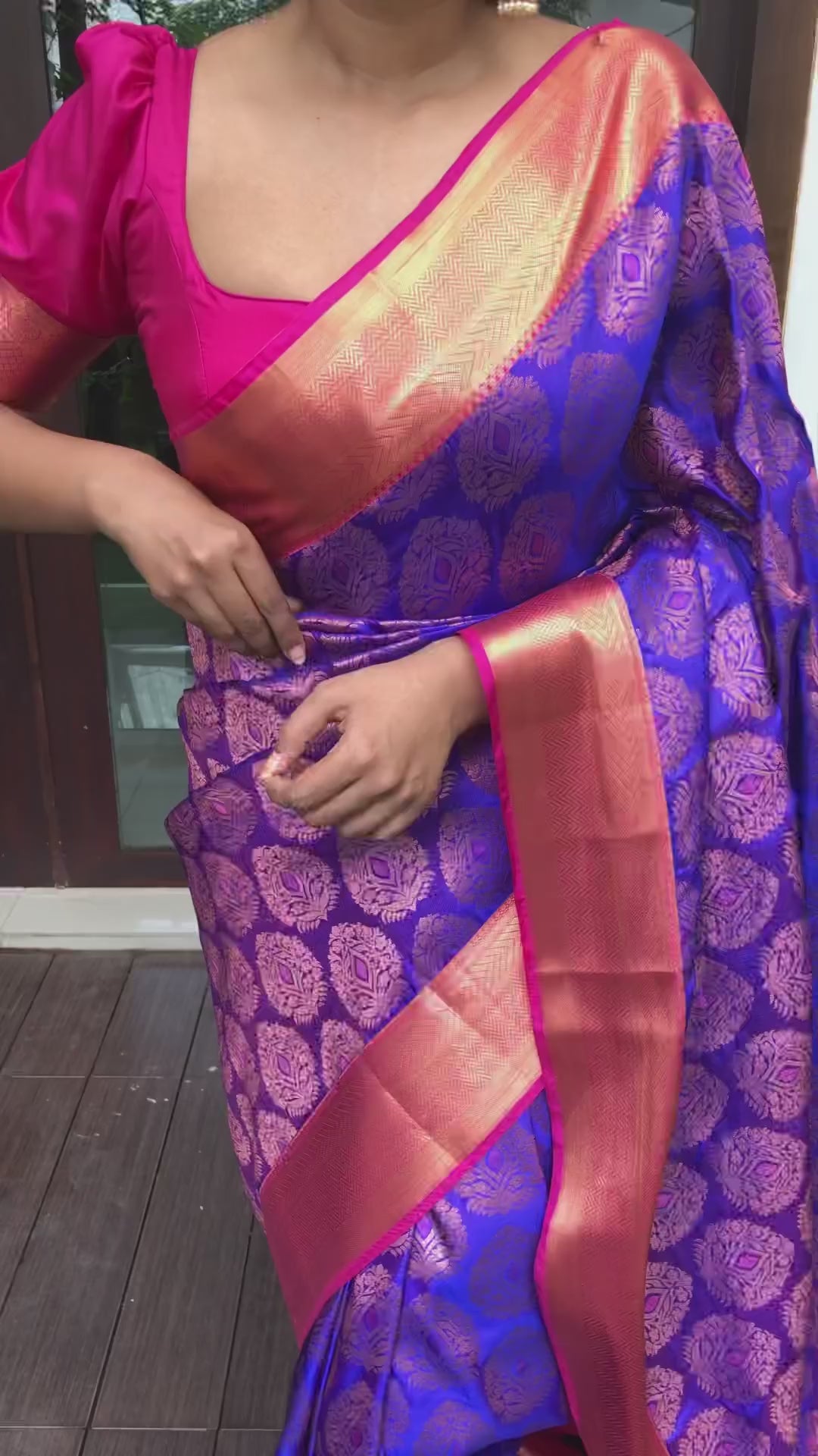 Gossamer Purple Cotton Silk Saree With Cynosure Blouse Piece